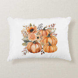 Almofada Decorativa Boho Chic Pumpkin e Floral Patterno Ação de Graças