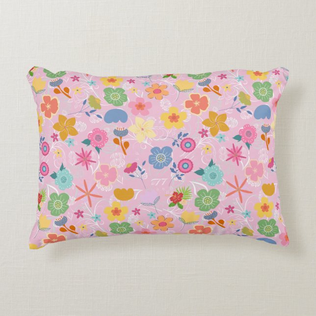 Almofada Decorativa Boho Flowers Padrão B01.w LPink BG (Frente)
