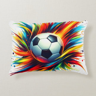 Almofada Decorativa Bola de Futebol Splash Futurista Abstrato
