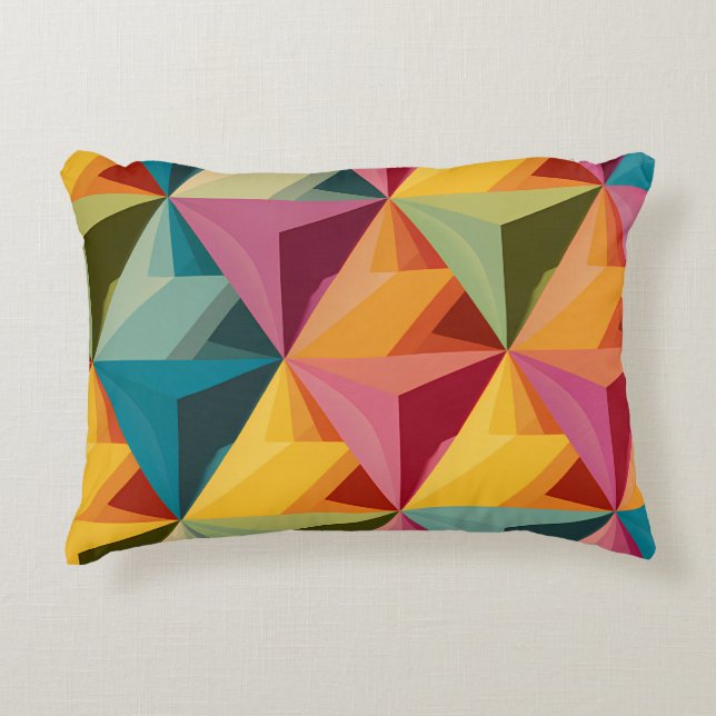 Almofada Decorativa Bold Geometric Triangle Pattern  (Frente)