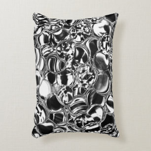 Almofada Decorativa Bolhas de prata com tom de vidro ou metal