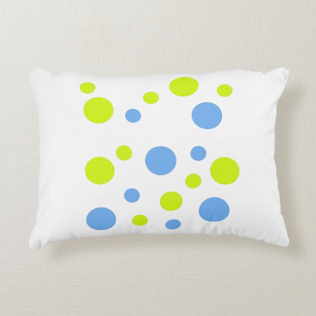 Almofada Decorativa Bolhas Felizes Funky Amarelo Azul (Frente)