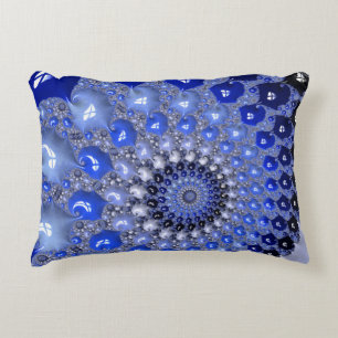 Almofada Decorativa Bolhas Fractais de Omã Azul abstrato
