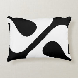 Almofada Decorativa Bolhas modernas torcidas em preto e branco