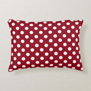 Almofada Decorativa Bolinhas brancas no vermelho Crimson