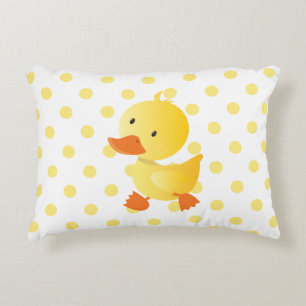 Almofada Decorativa Bolinhas de patos amarelas bonitas