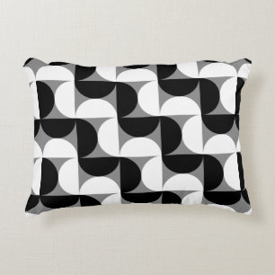Almofada Decorativa Bolinhos de Padrão do Século Médio Branco Negro