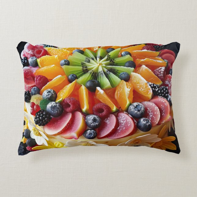 Almofada Decorativa Bolo de fruta colorido (Frente)