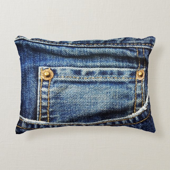 Almofada Decorativa Bolsa de Jeans Realista (Frente)