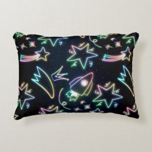 Almofada Decorativa bolsa de presente de estrela de foguete neon