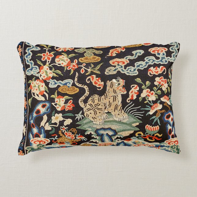 Almofada Decorativa Bolsa de tigre de estilo japonês (Frente)