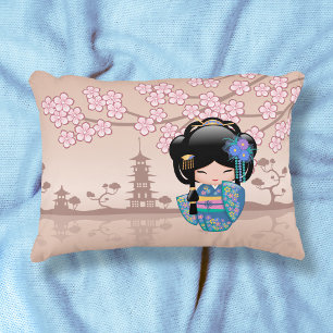 Almofada Decorativa Boneca Kokeshi Keiko - Garota Geisha de Quimono Az