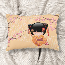 Almofada Decorativa Boneca Kokeshi Ume - Garota Geisha Japonesa do Pês