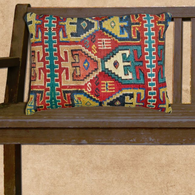 Almofada Decorativa Bonita Design de tapete antiquado tribal Kilim (Criador carregado)