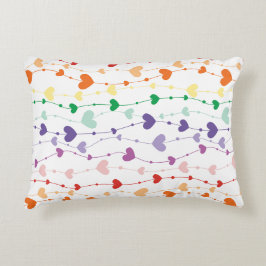 Almofada Decorativa Bonito Rainbow Hearts Pattern Kids