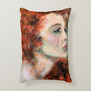 Almofada Decorativa Bonito Redhead - Abstrato - Pintura Original
