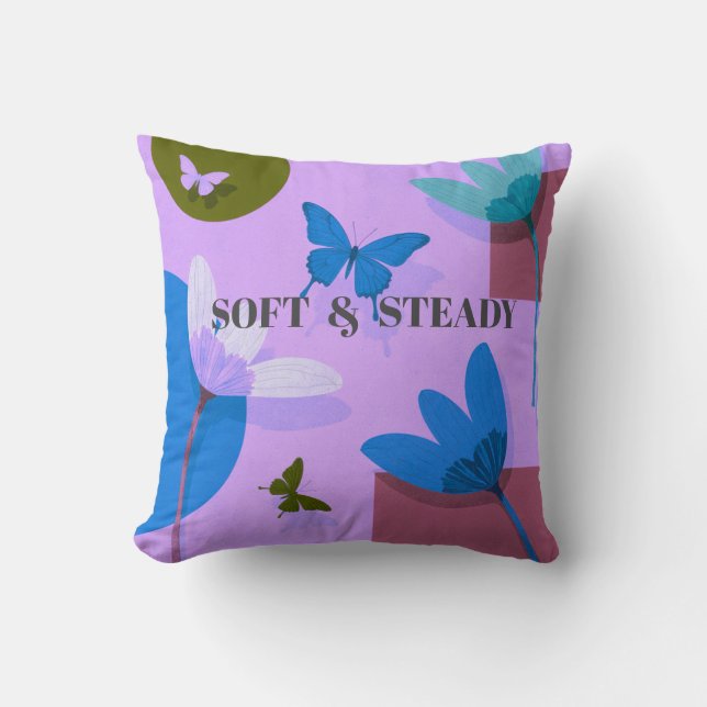 Almofada Decorativa Borboleta Floral Soft & Steady (Frente)