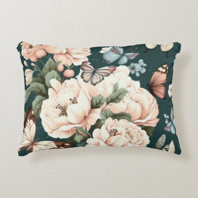 Almofada Decorativa Borboletas e flores (Frente)