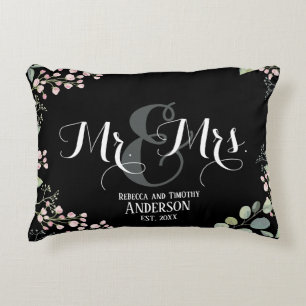 Almofada Decorativa Botânico Sr. Personalizado Casamento Negro