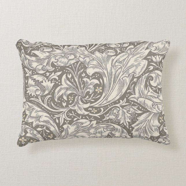 Almofada Decorativa Botão de Solteiro damasco antigo William Morris (Frente)