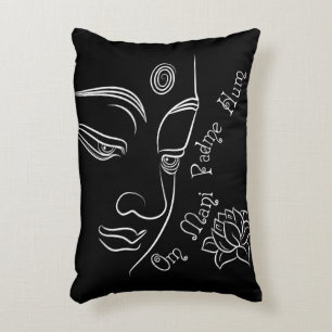 Almofada Decorativa Branco do zumbido de Buddha Lotus OM Mani Padme