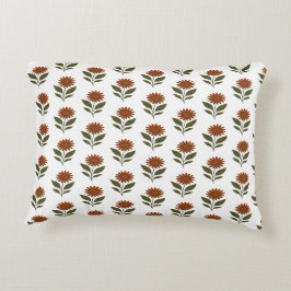 Almofada Decorativa Branco e Marrom Floral Boho