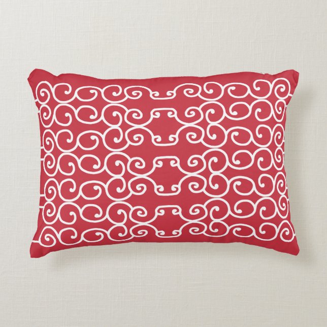Almofada Decorativa Brick vermelho com rolhas brancas (Frente)