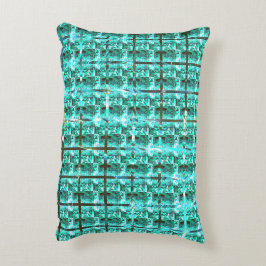 Almofada Decorativa Brilhante azul claro, quadrados ou dentro de image