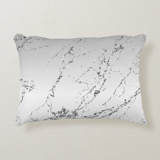 Almofada Decorativa Brilho Falso Cinza Prateado Glamour (Frente)