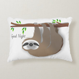 Almofada Decorativa Brown Sloth Boa Noite Bom Dia Reversível