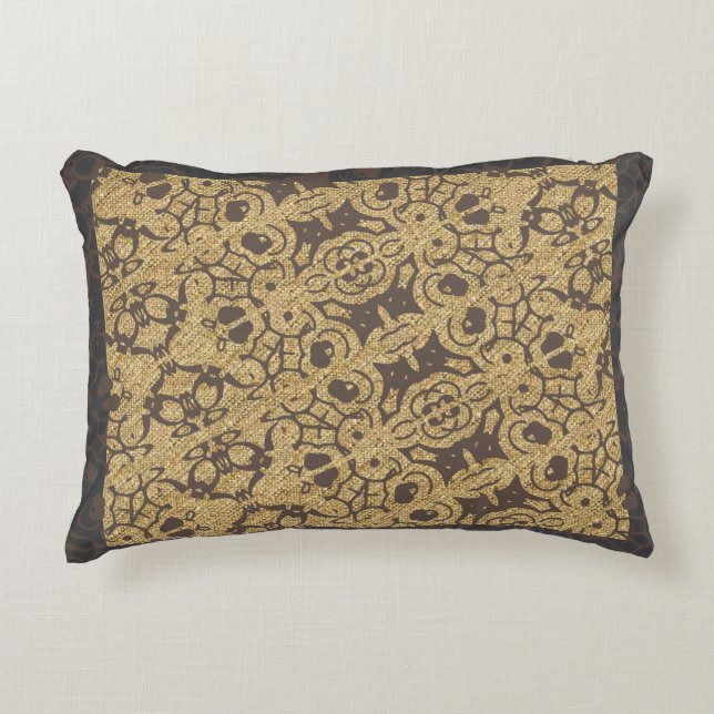 Almofada Decorativa Brown Textured Multi pattern Design (Frente)