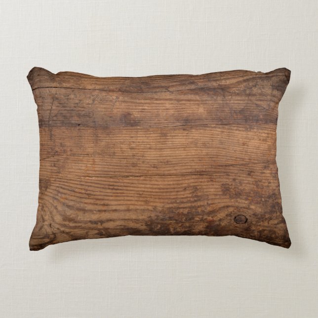 Almofada Decorativa Brown wood texture. Abstract background, empty tem (Frente)