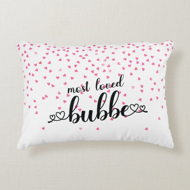 Almofada Decorativa Bubbe Mais Amada Corações (Frente)