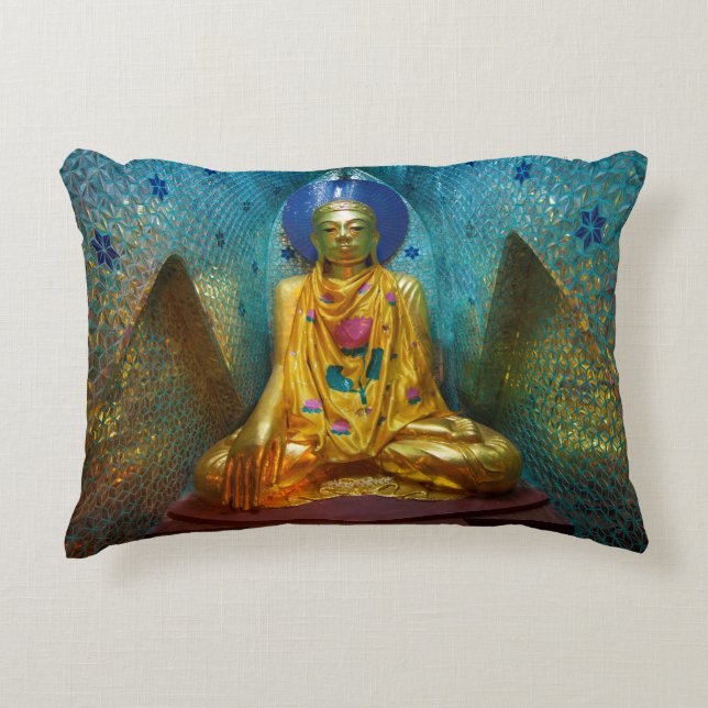 Almofada Decorativa Buda em Nicho Ornamentado (Frente)