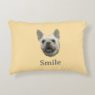 Almofada Decorativa Bulldog Francês Bege Sorridente