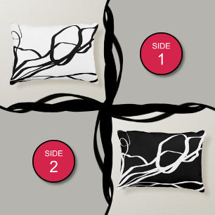 Almofada Decorativa Buquê Blanc & Noir: Abstrato branco e preto