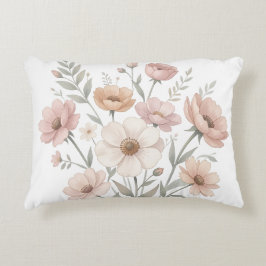 Almofada Decorativa Buquê de Anêmona Suave Aquarela de Suavidade