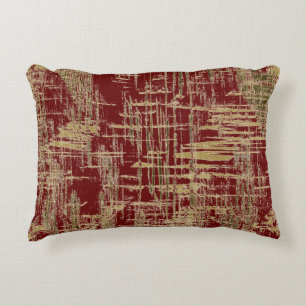 Almofada Decorativa Burgundia e Arte Moderna Dourada