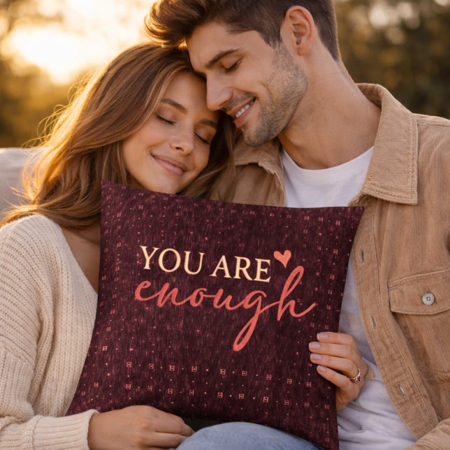 Almofada Decorativa Burgundy com Citação Inspirado (Criador carregado)