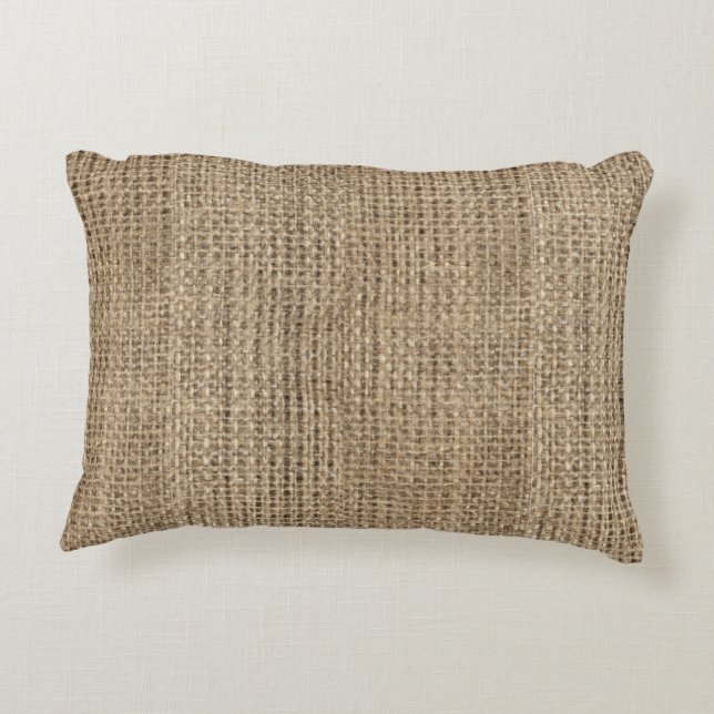 Almofada Decorativa Burlap Com Dificuldade Rústica (Verso)