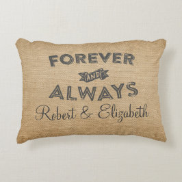 Almofada Decorativa Burlap Forever e Always WEdim