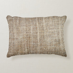 Almofada Decorativa Burlap Hessian Background Texture
