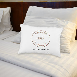 Almofada Decorativa Business Logo Hotel Guest House Name White