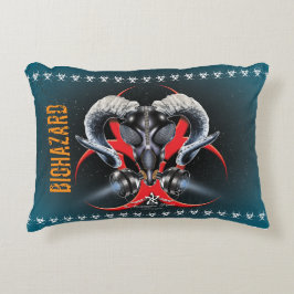 ALMOFADA DECORATIVA BW! ADVERTÊNCIA BIOHAZARD! CAVEIRA