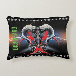 ALMOFADA DECORATIVA BW! ADVERTÊNCIA BIOHAZARD! CAVEIRA