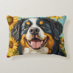 Almofada Decorativa Cachorro Cachorro Pintando Flores Rústicas
