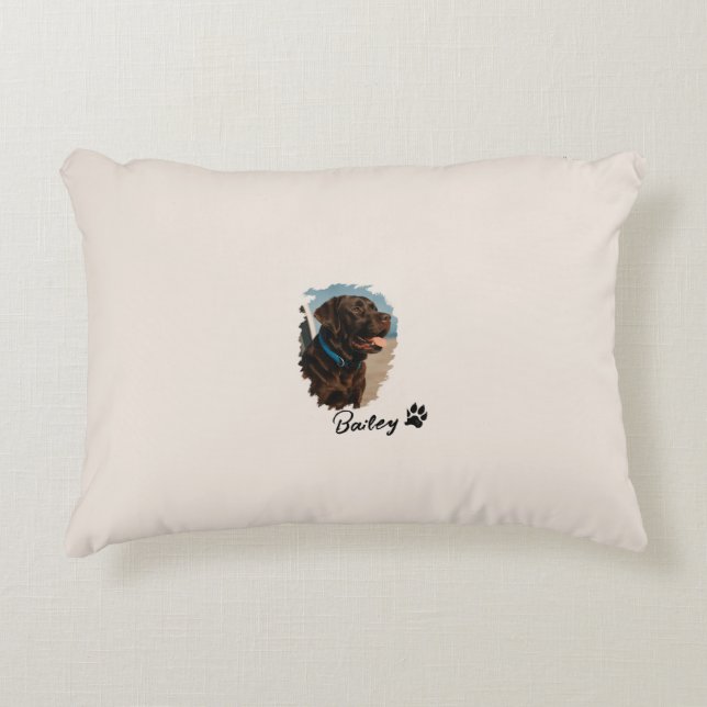 Almofada Decorativa Cachorro Labrador de Chocolate Bonito - Bailey | P (Frente)
