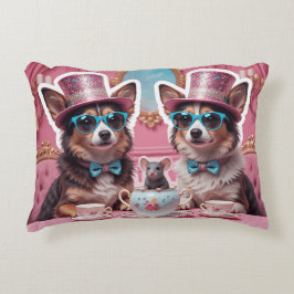 Almofada Decorativa Cachorros de festa e mouse