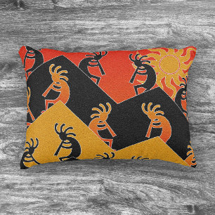 Almofada Decorativa Cacto tribal Kokopelli do por do sol do design do