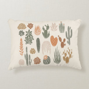 Almofada Decorativa Cactus e padrão suculento sem costura